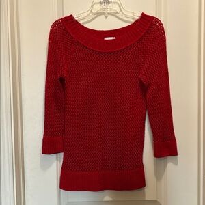 Y2K Vintage Charlotte Russe Red Open-Knit Sweater fits like a size SMALL